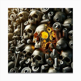 Skulls And Gears Canvas Print