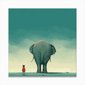 Elephant In The Water Canvas Print