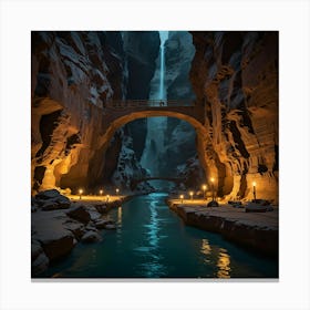 Bridge In The Canyon Canvas Print