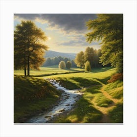 Stream In The Countryside 4 Canvas Print