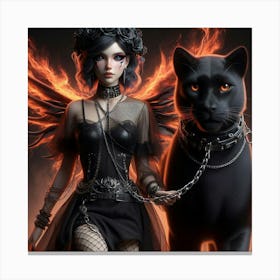 Gothic Black Cat Canvas Print