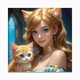 Cat Girl Canvas Print