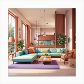 Modern Living Room 8 Canvas Print