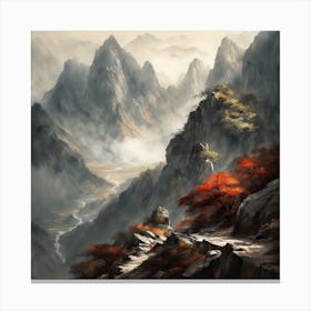 Chinese Mountains Landscape Painting (104) Canvas Print