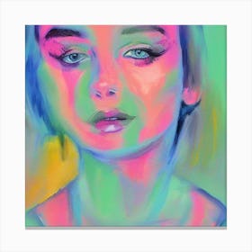 Girl With Bright Colors Canvas Print