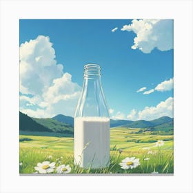 Milk Bottle In The Field Stampe su tela