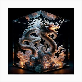 Dragon In A Cube Canvas Print