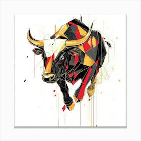 Bull Art.Generated AI. Wall Art Print Toile