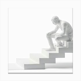 Man On Stairs Canvas Print