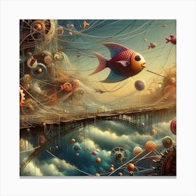 Floating Fish And Lollypops #1 Canvas Print