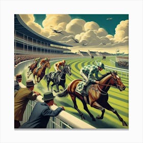 1950s Horse Racing Canvas Print