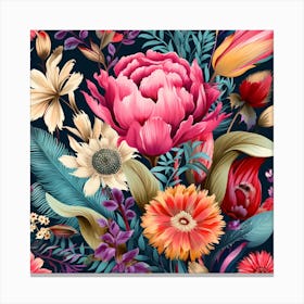 Floral Seamless Pattern 7 Canvas Print