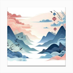 Chinese Landscape Painting 2 Canvas Print