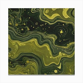 olive gold abstract wave art 7 Canvas Print