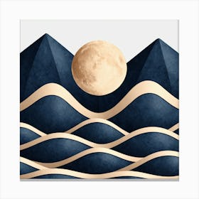 Moon And Waves 17 Canvas Print