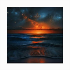 Sunset Over The Ocean 3 Canvas Print