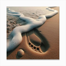 Footprints In The Sand Canvas Print