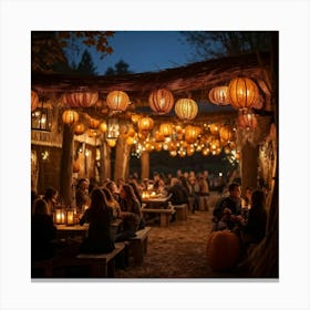 A Lively Autumn Festival Drenched In Rustic Charm Cascading Lanterns Of Burnished Gold And Amber (4) 1 Canvas Print