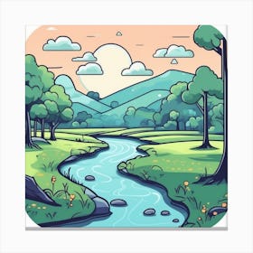 Cartoon Landscape 4 Canvas Print