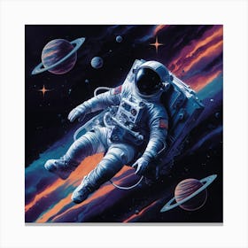 Space - Astronaut In Space Canvas Print