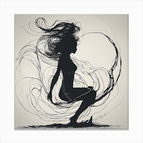 Woman In The Wind Canvas Print