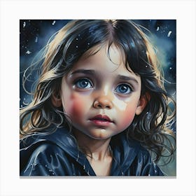 Little Girl In The Snow 1 Canvas Print