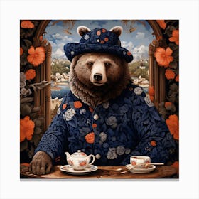 Bear In A Teapot Canvas Print