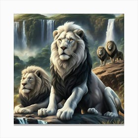 Lions In The Jungle Canvas Print