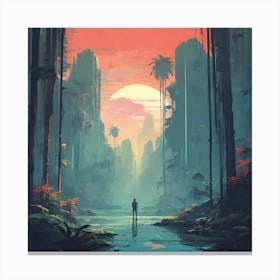 Man In The Jungle Canvas Print