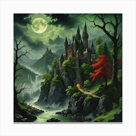 Castle At Night  Canvas Print