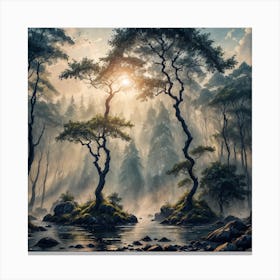 Forest In The Mist Canvas Print
