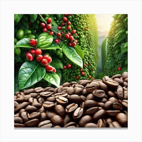 Coffee Beans In The Forest 23 Canvas Print