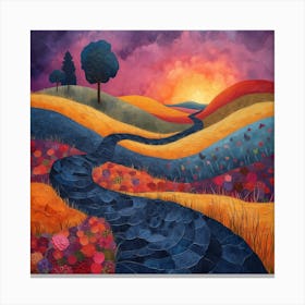 Sunset Road 1 Canvas Print