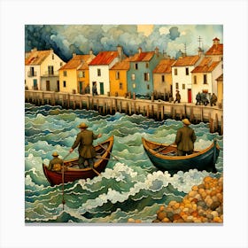 Fishing Boats On The Water Canvas Print