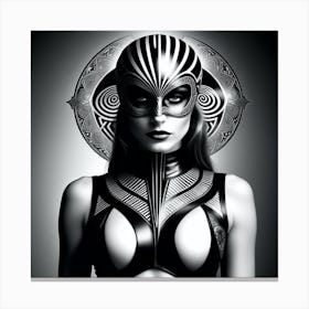 Black And White Portrait Of A Woman 12 Canvas Print