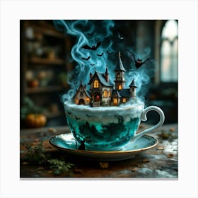 Teacup Haunted House Canvas Print