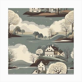 Winter Village 1 Canvas Print