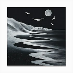 Night At The Beach Canvas Print