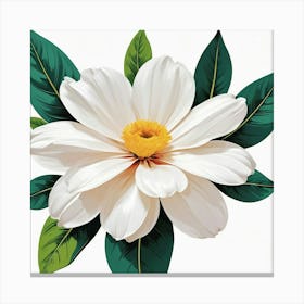 White Magnolia Flower Canvas Print