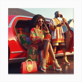 Nigerian Couple In Car Canvas Print