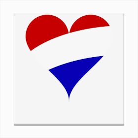 Love Heart Flag Netherlands Holland Canvas Print