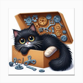 Cat In A Box 1 Canvas Print
