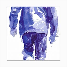 Walker In Blue Jacket Canvas Print