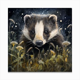 Baby Badger Art Print Canvas Print