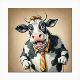 Business Cow 1 Canvas Print