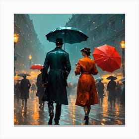 Rainy Night in the City Canvas Print