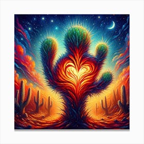 Cactus Heartbeat in the Twilight 1 Canvas Print