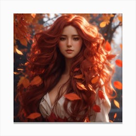 Absolute Reality V16 Girl With Super Long Hair Hair Becoming A 1 Canvas Print