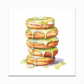 Stack Of Pistachio Donuts 2 Canvas Print