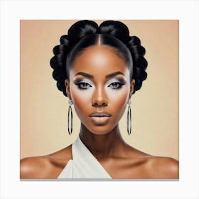 Black Woman With Braids Canvas Print